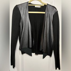 Beautiful luxury crop cardigan with leather panels